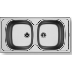 Pyramis Basic E33/33 Ένθετος Νεροχύτης Inox Σατινέ Μ86xΠ43.5cm Ασημί 100150801